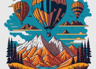 Balloons adventure t shirt template