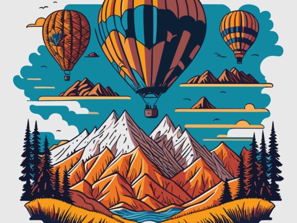 Balloons adventure t shirt template