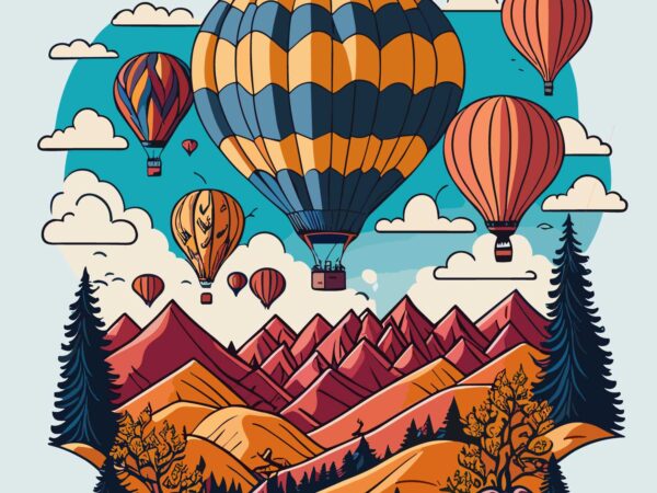 Adventurer balloons t shirt vector
