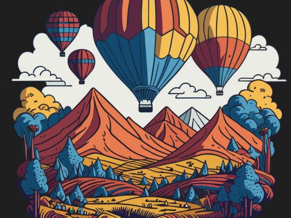 Adventurer balloons t shirt vector