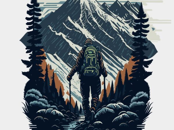 Adventure mountain t shirt vector