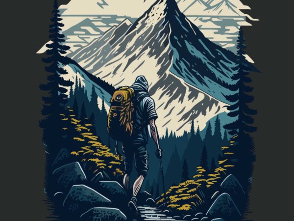 Adventure mountain t shirt vector