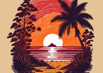 Beach Sunrise t shirt template