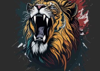 Lion roars