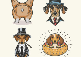 4 designs dog vector