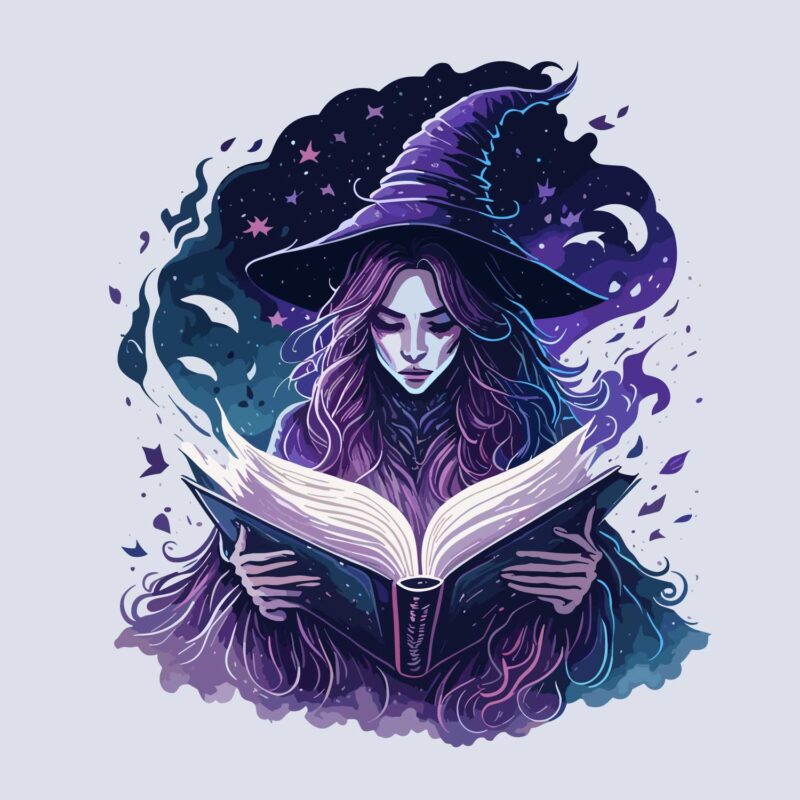 Witch With Her Magic Book