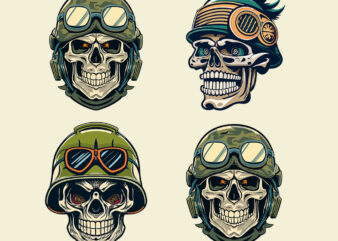 4 Designs skull Vector