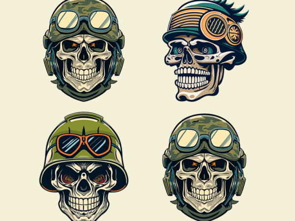 4 designs skull vector
