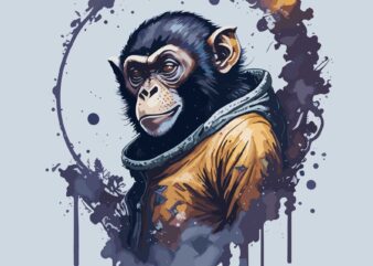 Monkey art space t shirt designs for sale