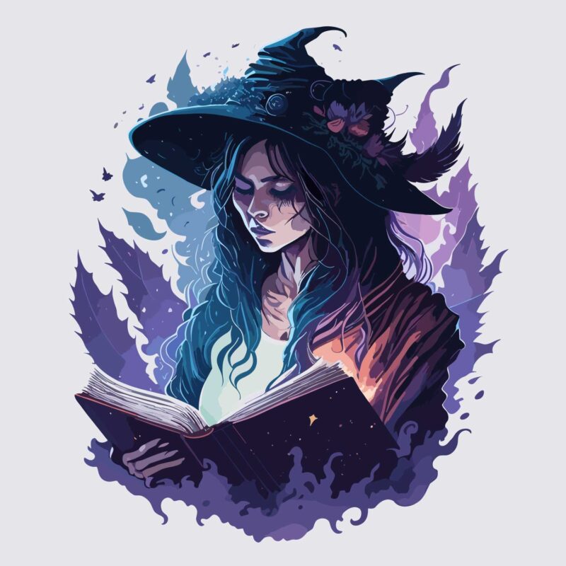 Witch With Her Magic Book