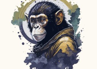 Monkey art space t shirt designs for sale