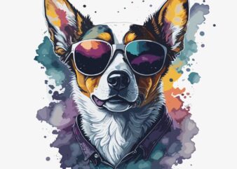 Dog Wearing Sunglass t shirt vector illustration