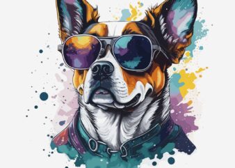 Dog Wearing Sunglass t shirt vector illustration