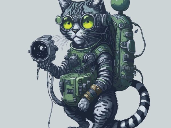 Cat robot t shirt vector file