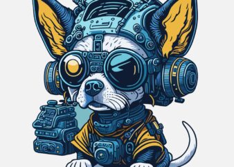 Dog Space t shirt vector illustration