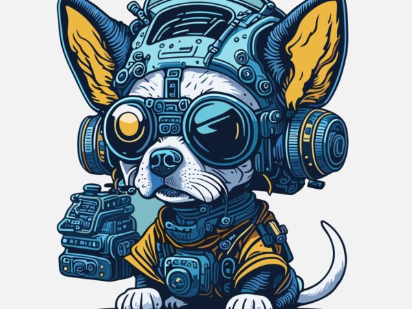 Dog space t shirt vector illustration