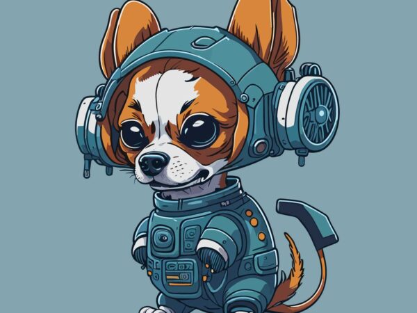 Dog space t shirt vector illustration