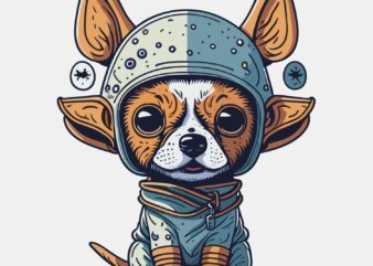 Dog Space t shirt vector illustration