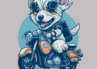Dog Riding t shirt vector illustration