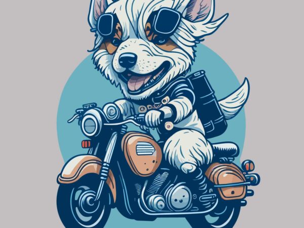 Dog riding t shirt vector illustration