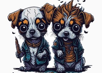Dog Zombie t shirt vector illustration