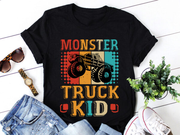 Monster truck kid t-shirt design