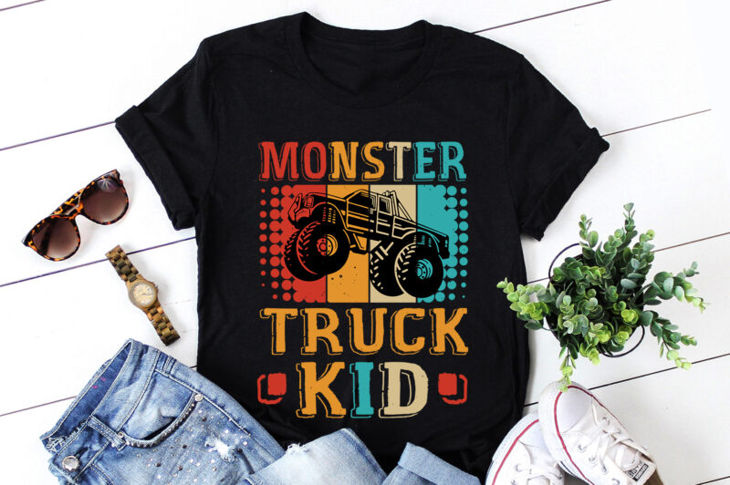 Monster Truck Kid T-Shirt Design