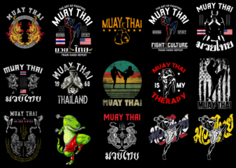 15 Muay Thai Shirt Designs Bundle, Muay Thai T-shirt, Muay Thai png file, Muay Thai digital file, Muay Thai gift, Muay Thai download 2