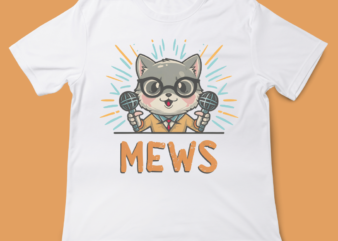 News anchor cat, cute cat, reporting, cute cat t-shirt design, mews, funny cat t-shirt design, instant download