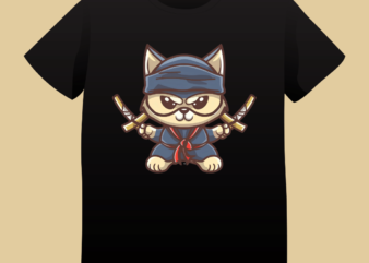 Ninja Cat, cute cat, ninja, t-shirt design, instant download, ninja cat graphic tee
