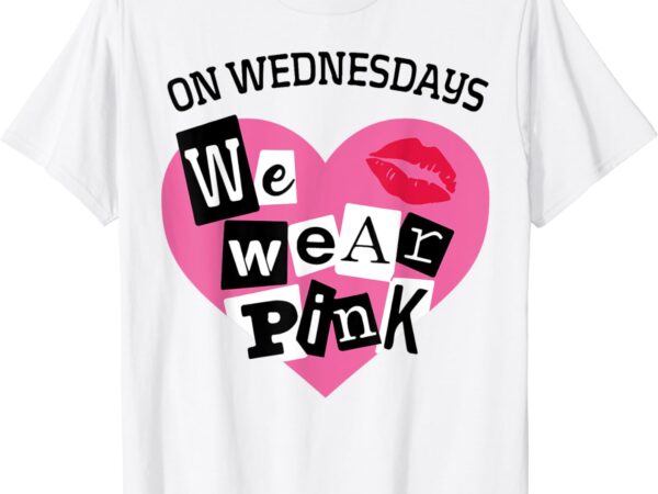 On wednesday we wear pink funny valentine t-shirt