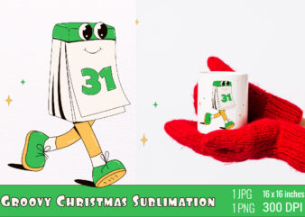 Y2k,Retro Christmas Mascot Sublimation t shirt design template