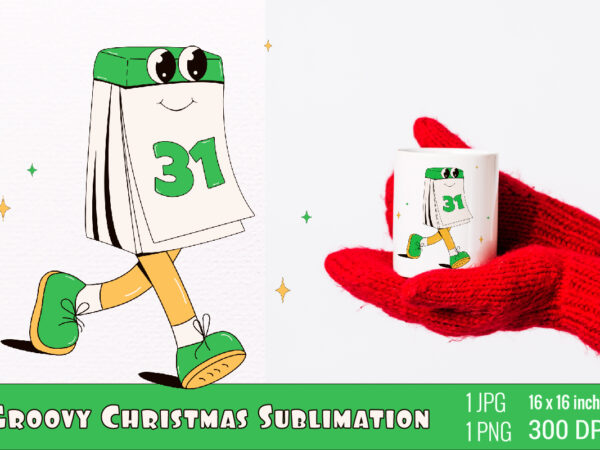 Y2k,retro christmas mascot sublimation t shirt design template