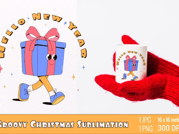 Y2k,retro christmas mascot sublimation t shirt design template