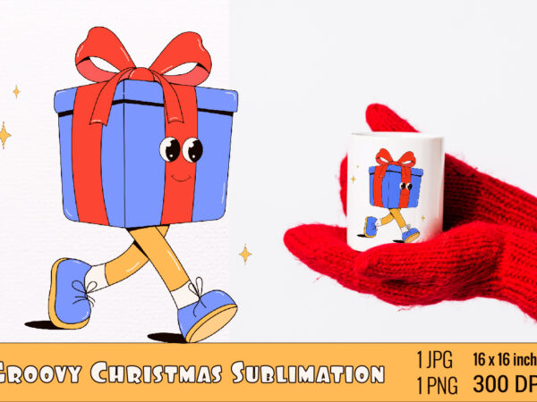 Y2k,retro christmas mascot sublimation t shirt design template