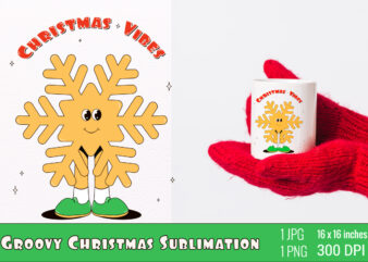 Y2k,Retro Christmas Mascot Sublimation t shirt design template