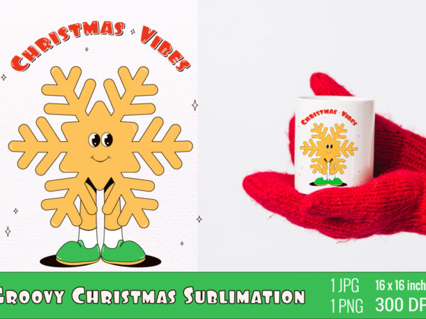 Y2k,retro christmas mascot sublimation t shirt design template