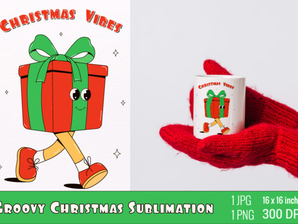 Y2k,retro christmas mascot sublimation t shirt design template