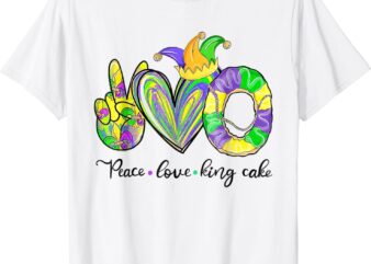Peace Love King Cake Mardi Gras TShirt Men Women Kids T-Shirt