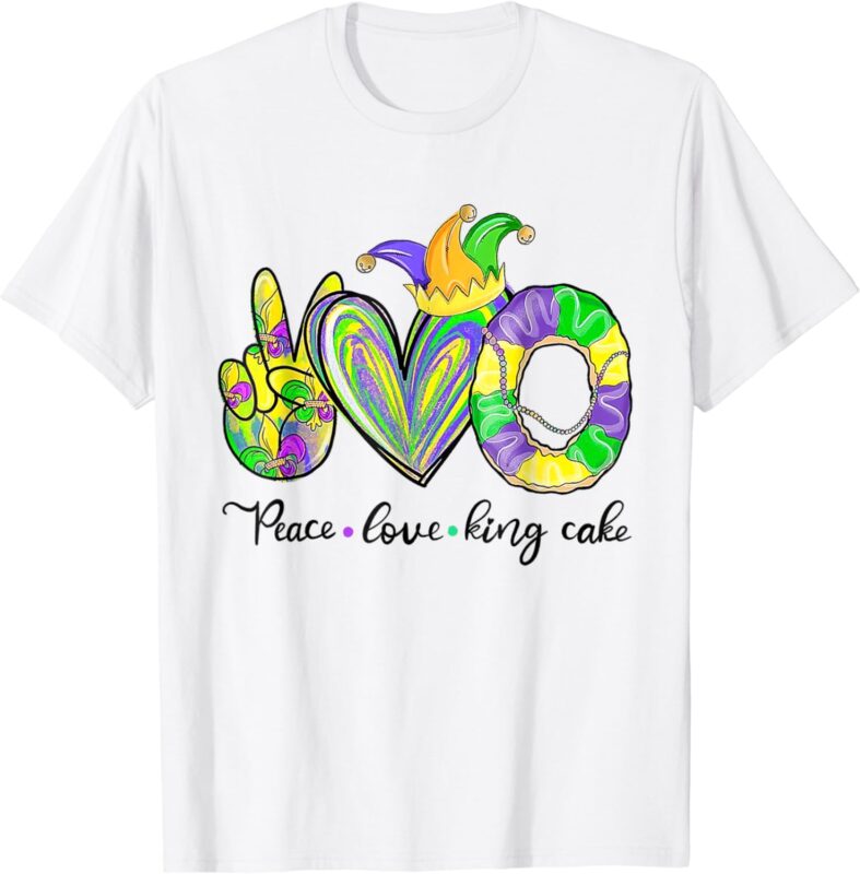 Peace Love King Cake Mardi Gras TShirt Men Women Kids T-Shirt
