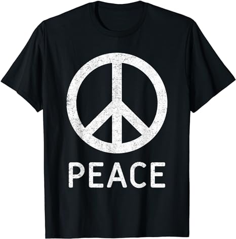 Peace Sign Anti War Women Men Vintage Retro Casual Graphic T-Shirt