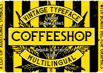 Coffeeshop Label Font t shirt vector file