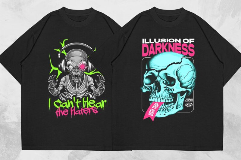t-shirt vector Urban Streetwear Graphic T shirt Designs Bundle Vol2, Streetwear Graphic T-shirt Pack. Universtock