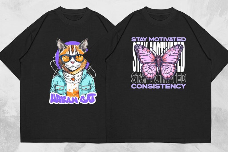 t-shirt vector Urban Streetwear Graphic T shirt Designs Bundle Vol2, Streetwear Graphic T-shirt Pack. Universtock