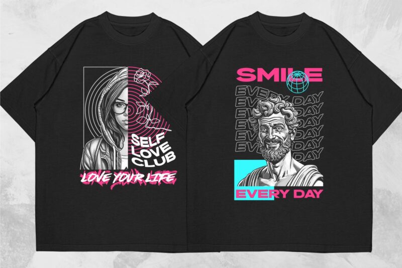 t-shirt vector Urban Streetwear Graphic T shirt Designs Bundle Vol2, Streetwear Graphic T-shirt Pack. Universtock