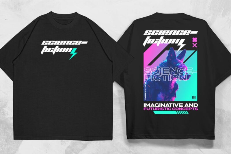 Futuristic Streetwear T shirt Designs Bundle, Urban Futurist Graphic T-shirt Vector