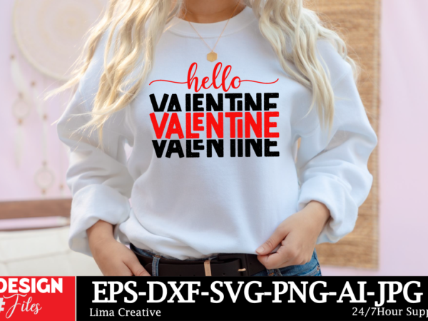 Hello valentine t-shirt design