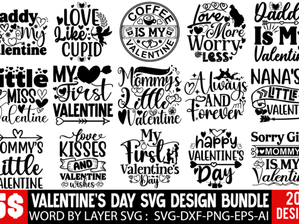 Valentine’s day t-shirt design bundle ,valentines svg bundle, valentines day svg, happy valentine svg, love svg, heart svg, lov