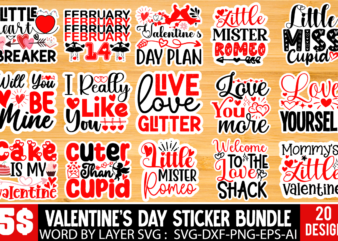 Valentine’s Day Sticker DEsign BUndle ,Sticker SVG ,Valentine’s Day Sticker Design, PRINTABLE Stickers, png file, Retro Valentine’s Stickers