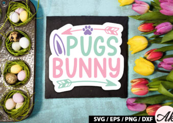Pugs bunny SVG Stickers